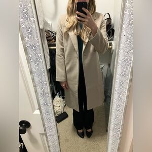 Quince Women Wool Cashmere Classic Single-Breasted Coat Sand Dune Medium